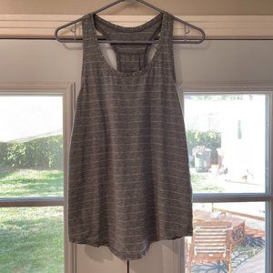 lululemon athletica: flowy grey and white striped racerback tank top